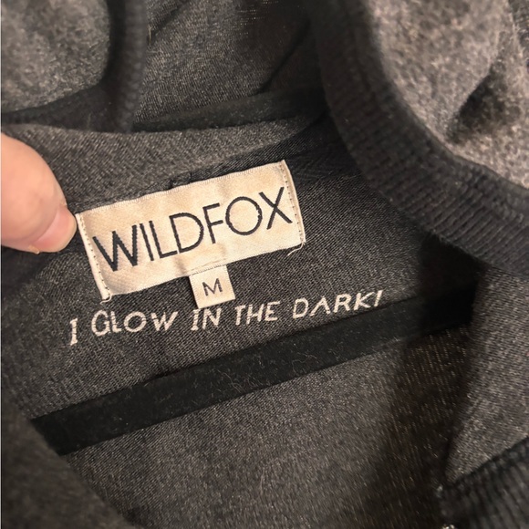 Wildfox Gatsby Summer Nights Malibu Hoodie Gray Black Zip Angel Wings Glow, Sz M - Picture 3 of 6